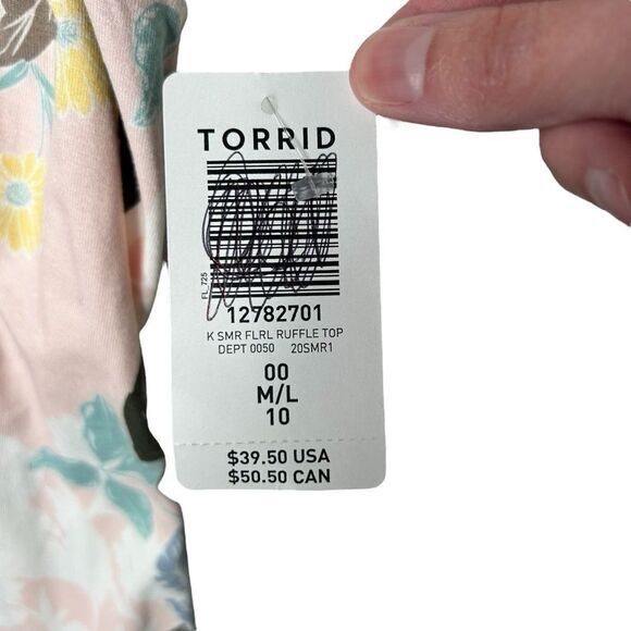 Torrid super‎ Soft Knit Floral cold shoulder size 00 NWT - Picture 9 of 14